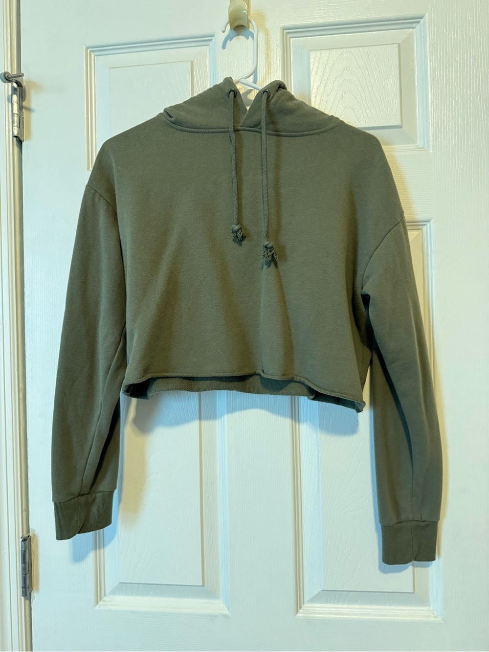 Me to We Cropped Olive Green Hoodie